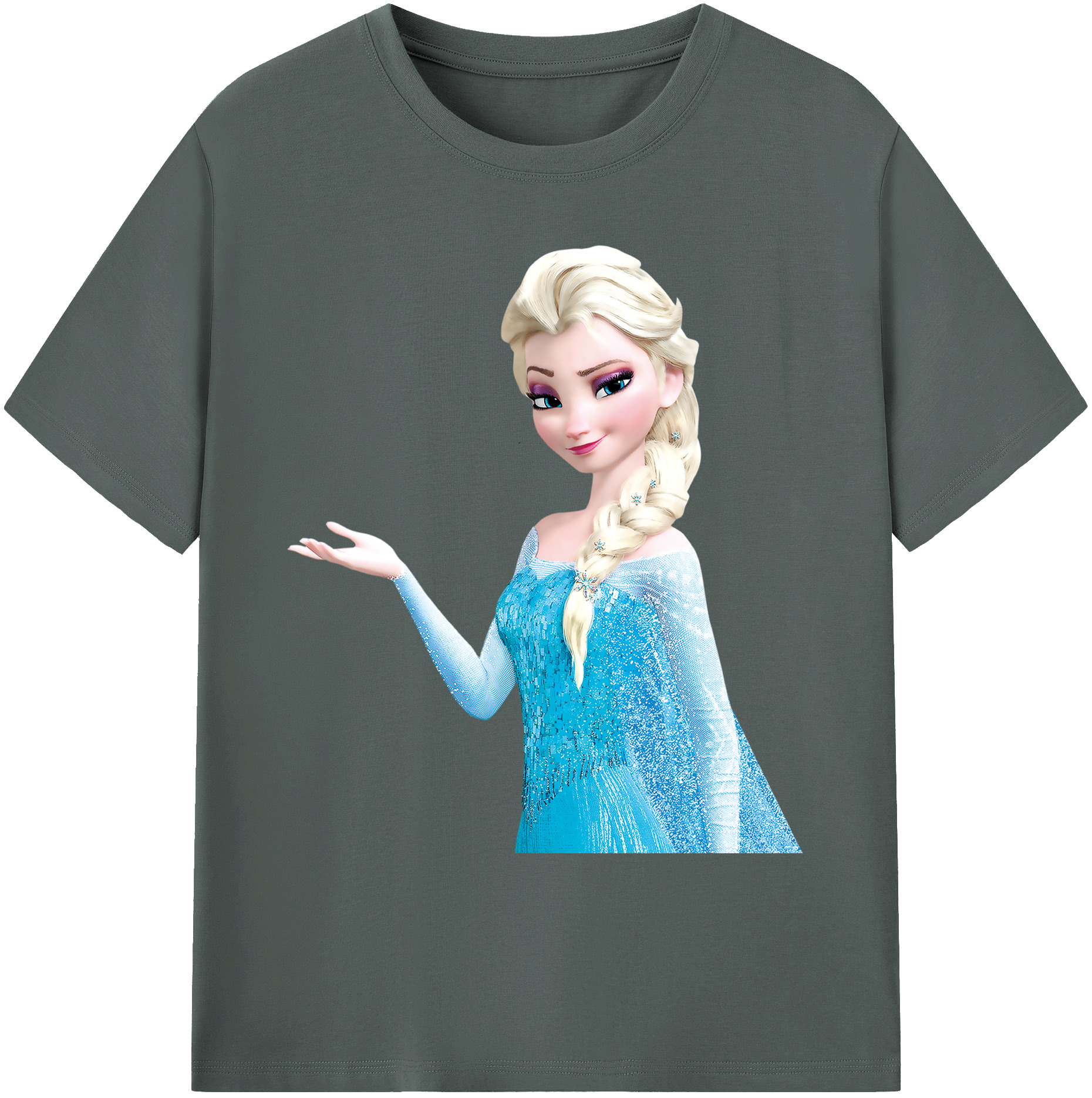（画像用） アナと雪の女王 アンナ エルサ Frozen Anna Elsa 綿100％ メンズ半袖Tシャツ｜肌触りやわらか＆通気性